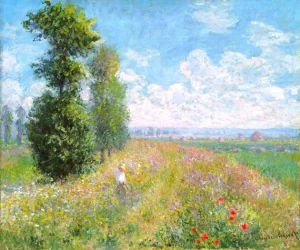Meadow With Poplars, 1875 by Claude Monet