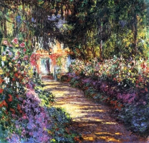 Pathway In Monets Garden at Giverny 1900 by Claude Monet