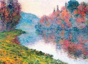 Banks of the Seine at Jenfosse - Clear Weather, 1884 by Claude Monet
