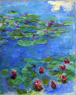 Water Lilies Red, 1914-19 by Claude Monet