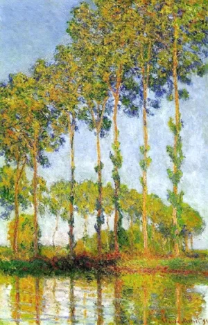 Rows of Poplars 1891 by Claude Monet