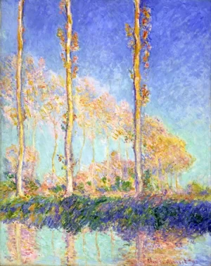 Poplars Pink Effect 1891 by Claude Monet