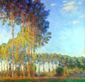 Poplars On The Banks of The River Epte Seen From The Marsh 1892 by Claude Monet