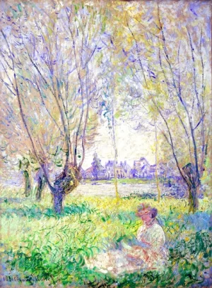 Woman Sitting Under the Willows by Claude Monet
