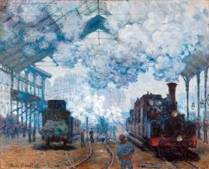 The Gare Saint-Lazare, Arrival of A Train by Claude Monet