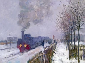 Train in the snow by Claude Monet