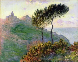 The Church at Varengeville, Against the Sunset, 1882 by Claude Monet