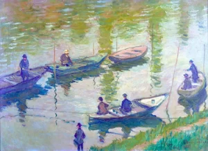 Fishermen On the Seine at Poissy by Claude Monet