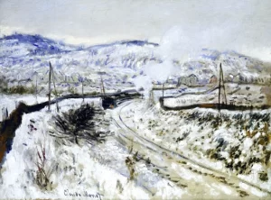 Train In the Snow at Argenteuil by Claude Monet