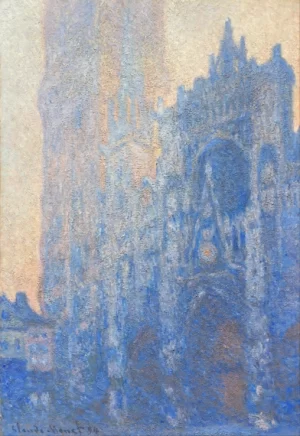 Rouen Cathedral Façade and Tour D'albane (Morning Effect) by Claude Monet