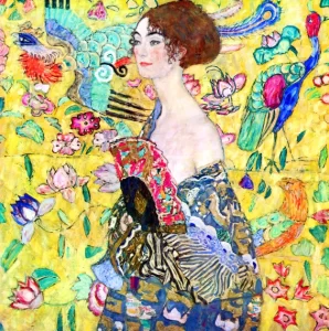 Woman With Fan by Gustav Klimt