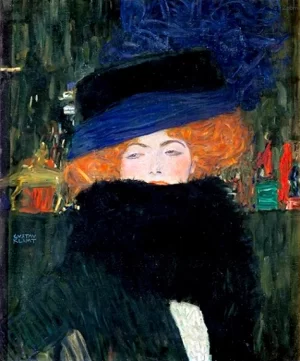 Dame Mit Hut Und Federbos by Gustav Klimt