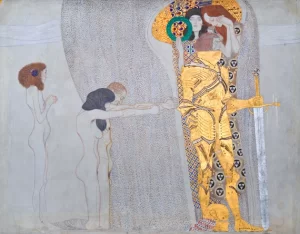 Beethoven Frieze "The Sufferings of Weak Humanity" and "The Well Armed Strong" (Plate 3) by Gustav Klimt
