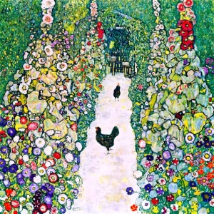 Garden With Roosters by Gustav Klimt