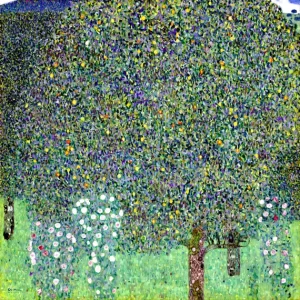 Rosebushes Under the Trees by Gustav Klimt
