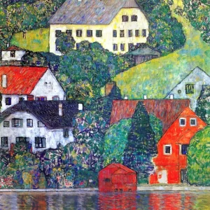 Houses at Unterach On the Attersee by Gustav Klimt