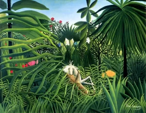 Horse Attacked by a Jaguar by Henri Rousseau