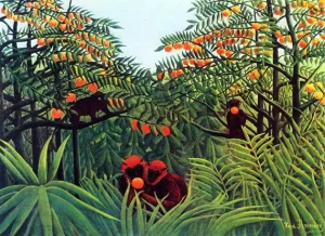 Apes in the Orange Grove by Henri Rousseau