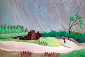 Un matin de pluie by Henri Rousseau