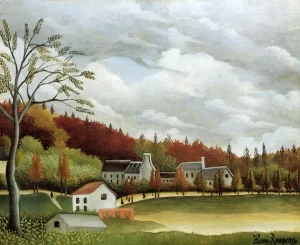 View of Bievre sur Gentilly by Henri Rousseau