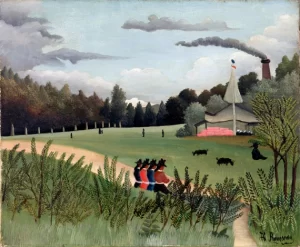 Landscape and Four Young Girls by Henri Rousseau