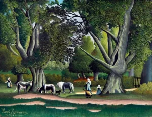 Landscape With Milkmaids (View of Brittany) by Henri Rousseau
