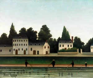Landscape and Four Fisherman by Henri Rousseau
