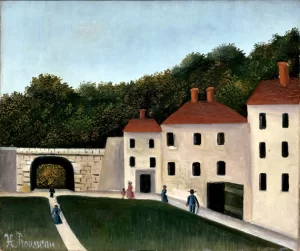 Park-with-passers-by by Henri Rousseau