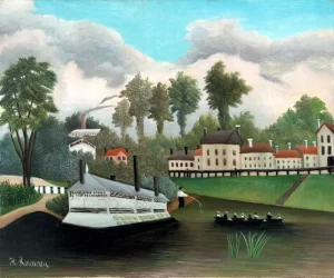 The Laundry Boat of Pont de Charenton by Henri Rousseau
