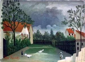 The-courtyard (La Rue) by Henri Rousseau