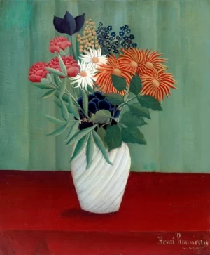 Bouquet of Flowers with China Asters and Tokyos by Henri Rousseau