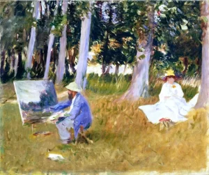 Claude Monet Painting By the Edge of a Wood 1885-2 by John Singer Sargent