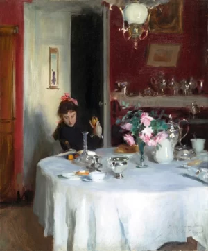 The Breakfast Table 1883-1884 by John Singer Sargent