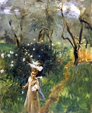 Gathering Flowers at Twilight by John Singer Sargent