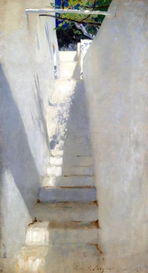 Staircase In Capri 1878 by John Singer Sargent