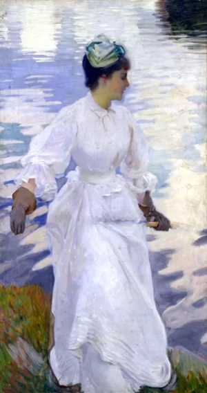 Lady Fishing-Mrs Ormond 1889 by John Singer Sargent