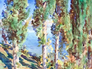Corfu-Cypresses 1909 by John Singer Sargent