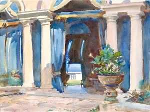 The Patio, Vizcaya 1917 by John Singer Sargent