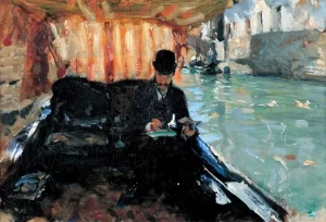 Ramón Subercaseaux In a Gondola 1880 by John Singer Sargent