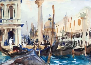 The Piazzetta With Gondolas 1902 by John Singer Sargent
