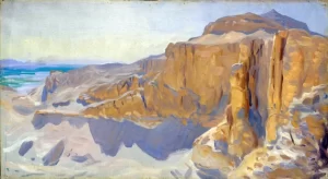 Cliffs at Deir El Bahri, Egypt 1890-91 by John Singer Sargent