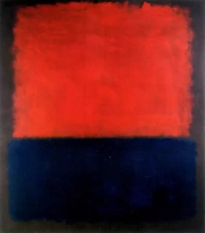 Red Over Dark Blue On Dark Gray by Mark Rothko (Inspired by)