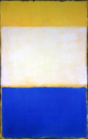 No. 6 (Yellow, White, Blue Over Yellow On Gray) by Mark Rothko (Inspired by)