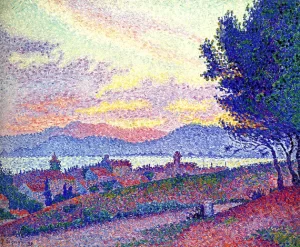 Saint Tropez. Sunset In The Pine Woods, 1896 by Paul Signac