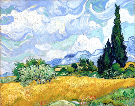 Wheat Field With Cypresses 1889 by Vincent Van Gogh