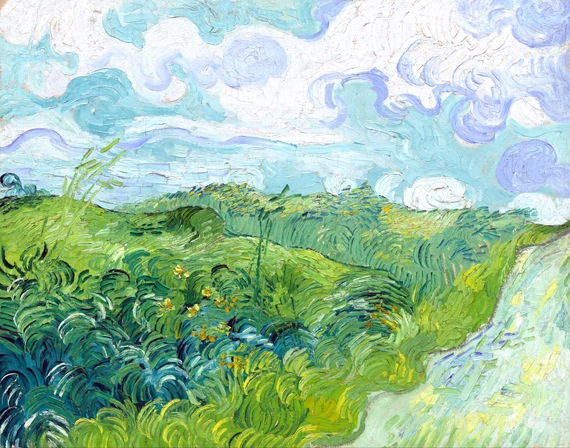 Green Wheat Fields, Auvers 1890 by Vincent Van Gogh
