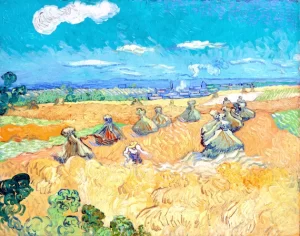 Wheat Field With Reaper, Auvers 1890 by Vincent Van Gogh