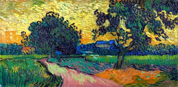 Landscape At Twilight 1890 by Vincent Van Gogh
