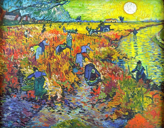 Red Vineyard At Arles (Montmajour) 1888 by Vincent Van Gogh