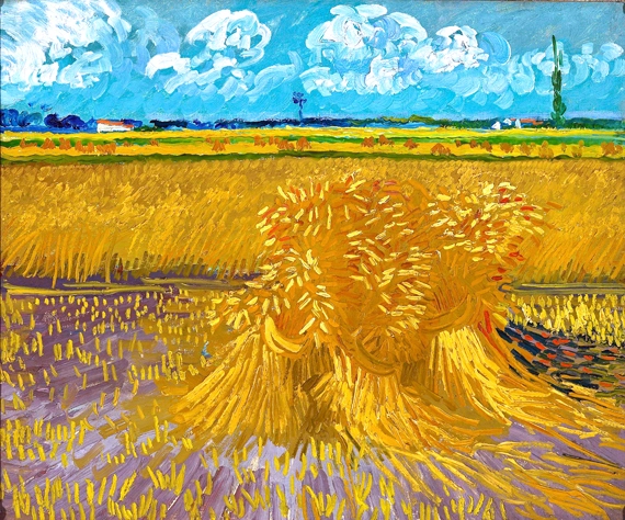 Wheat Field With Sheaves by Vincent Van Gogh